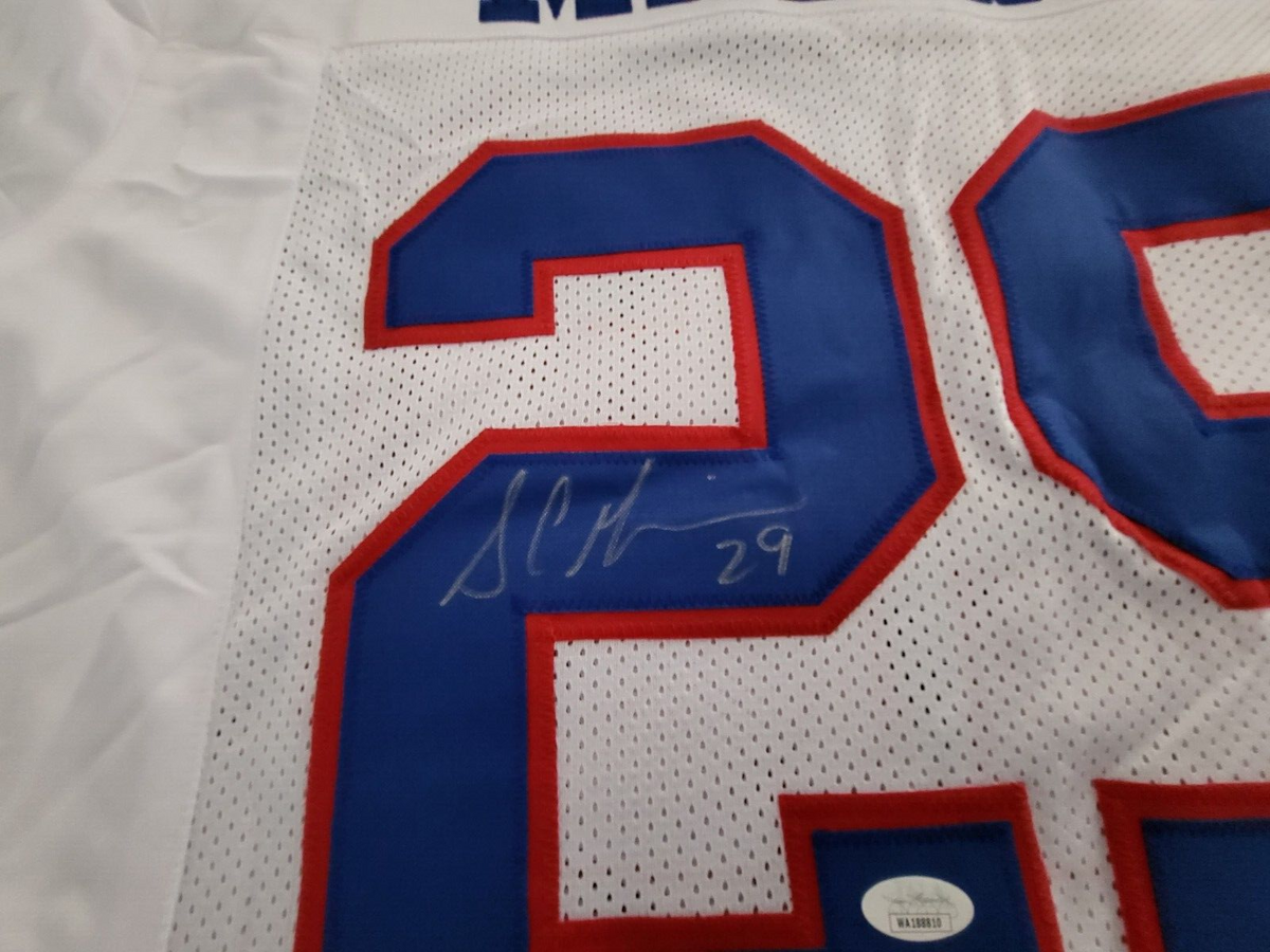 SAM MADISON #29 NEW YORK GIANTS SIGNED AUTOGRAPHED WHT CUSTOM SZ XL JERSEY JSA *