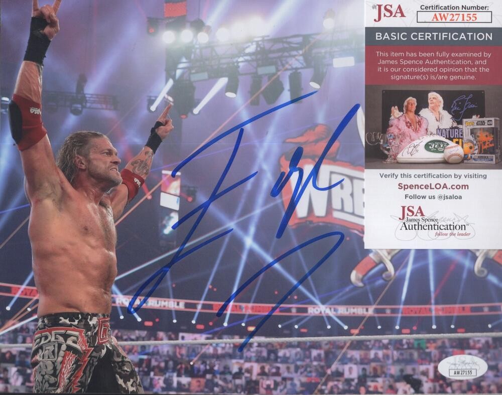 EDGE WRESTLEMANIA SIGNED AUTOGRAPHED 8X10 PHOTO JSA AW27155