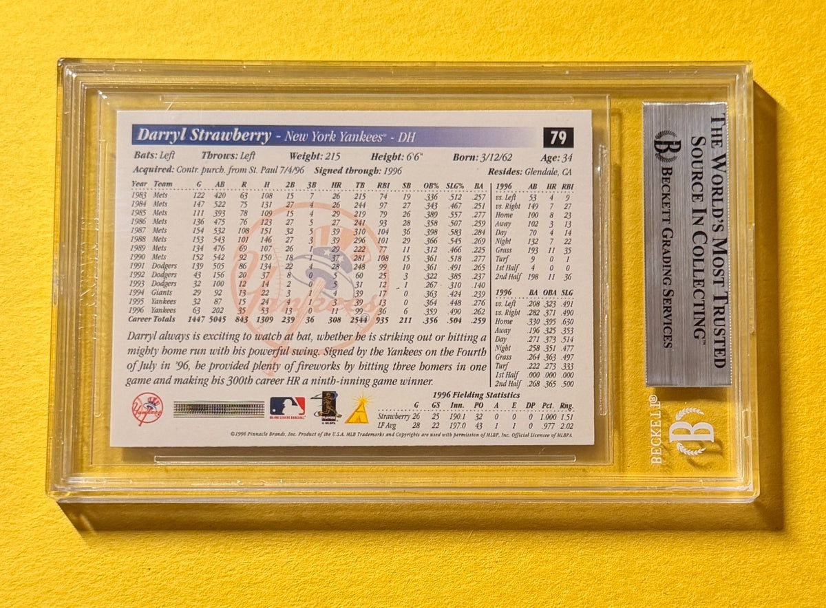 1997 SCORE DARRYL STRAWBERRY PREMIUM #79 SIGNED AUTO CARD BECKETT AUTHENTIC