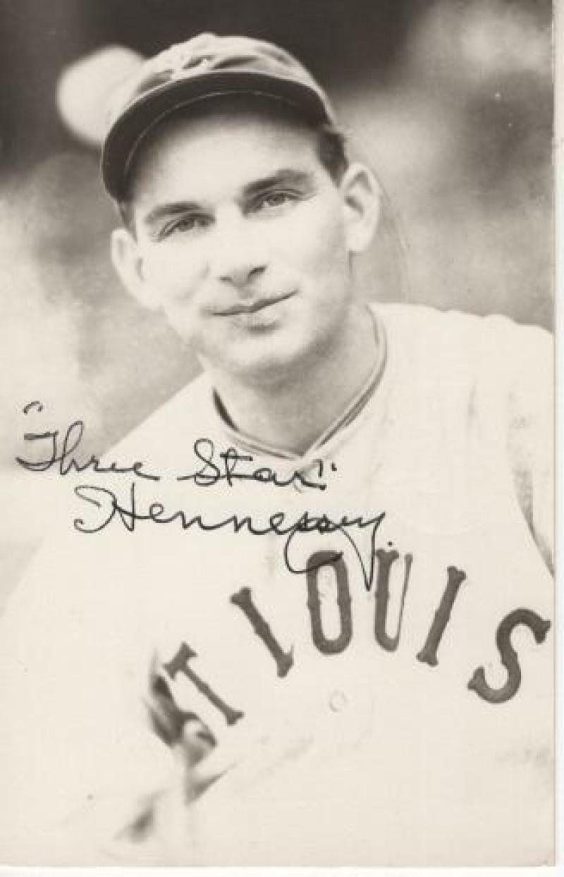 GEORGE HENNESSEY ST. LOUIS BROWNS SIGNED AUTOGRAPHED 3X5 POSTCARD W/ COA