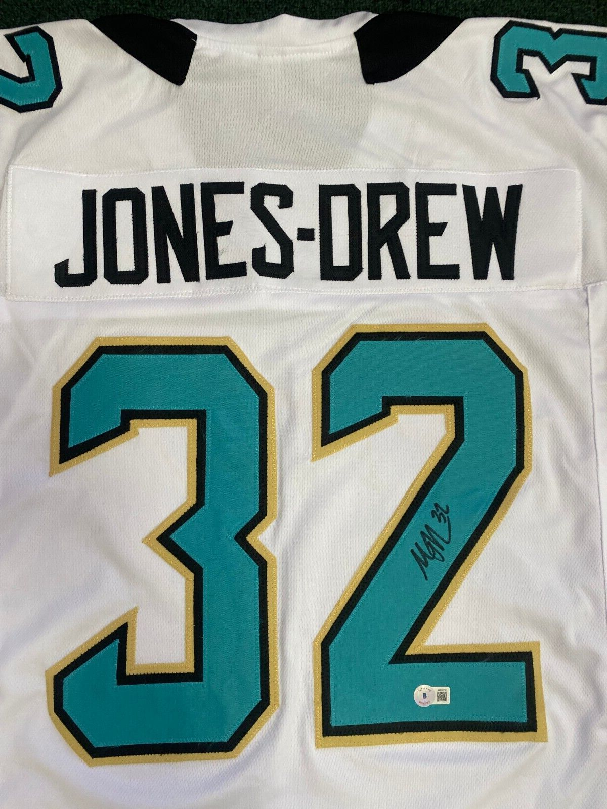 MAURICE JONES DREW JAGUARS SIGNED AUTO CUSTOM JERSEY SZ XL JERSEY BECKETT *