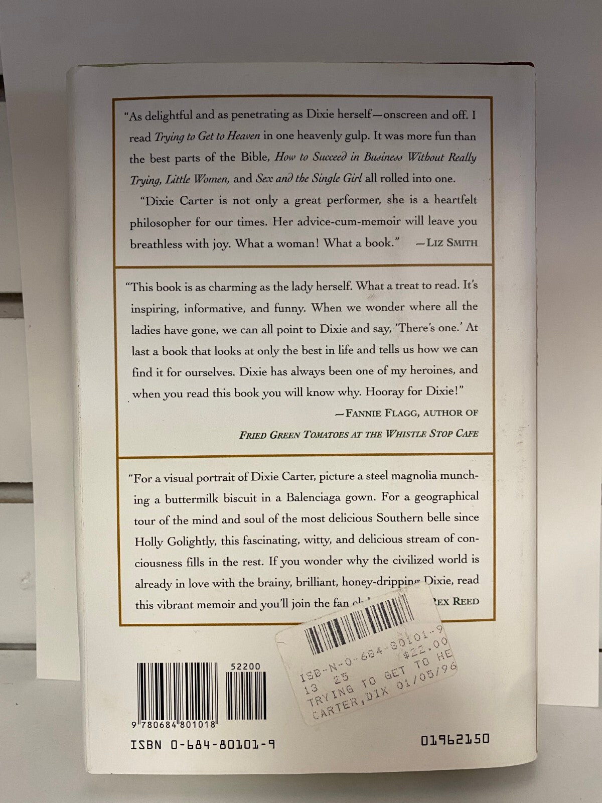 DIXIE CARTER TRYING TO GET TO HEAVEN SIGNED AUTOGRAPHED HARDCOVER BOOK SIGNED 2X