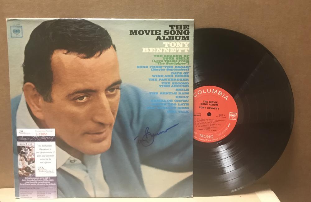 TONY BENNETT "THE MOVIE SONG ALBUM"  SIGNED VINYL LP RECORD JSA S62850