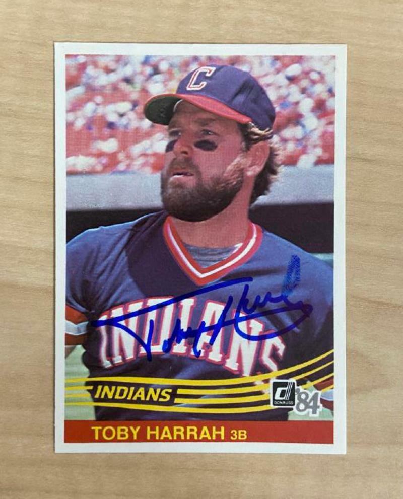 TOBY HARRAH CLEVELAND INDIANS SIGNED AUTOGRAPHED 1984 DONRUSS CARD #251 W/COA 