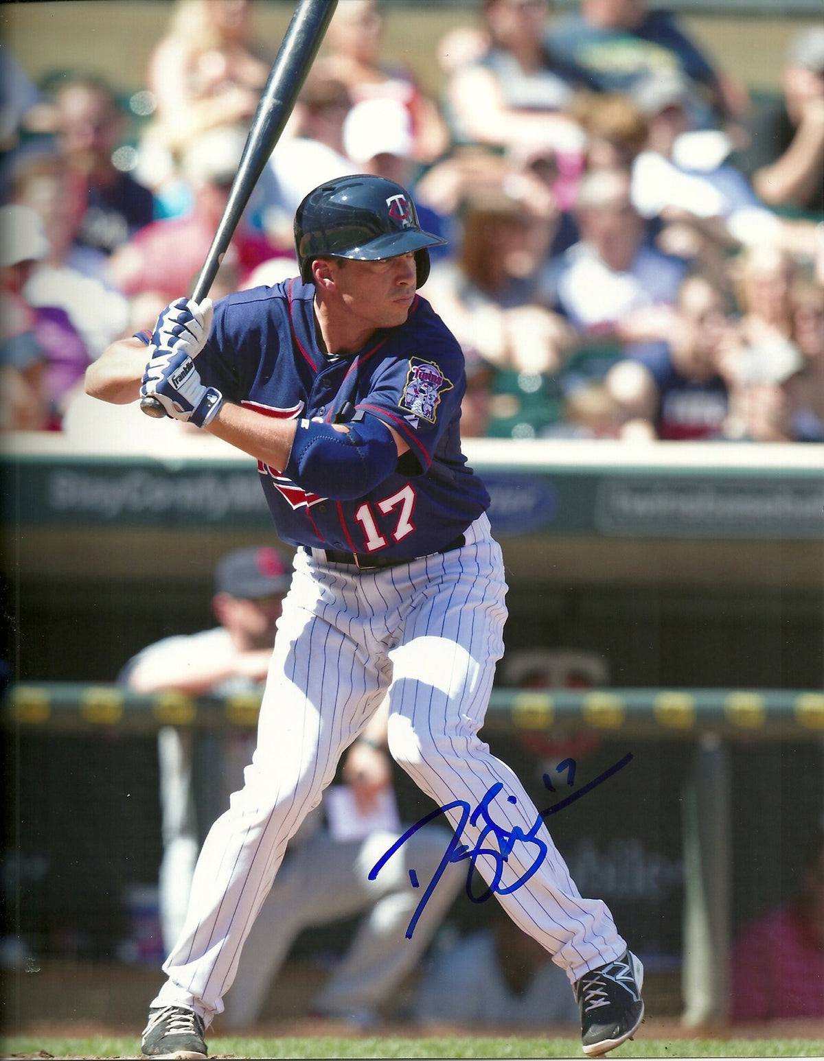 DOUG BERNIER MINNESOTA TWINS SIGNED AUTOGRAPHED 8x10 PHOTO W/COA HITTING