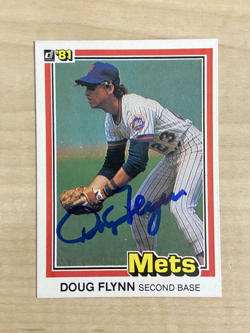 DOUG FLYNN NEW YORK METS SIGNED AUTOGRAPHED 1981 DONRUSS CARD #394 W/COA