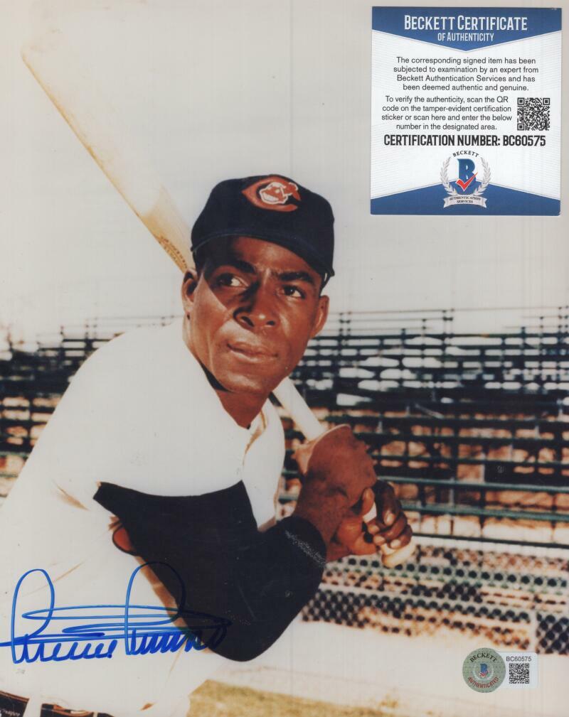 MINNIE MINOSO CLEVELAND INDIANS SIGNED 8X10 PHOTO BECKETT BC60575