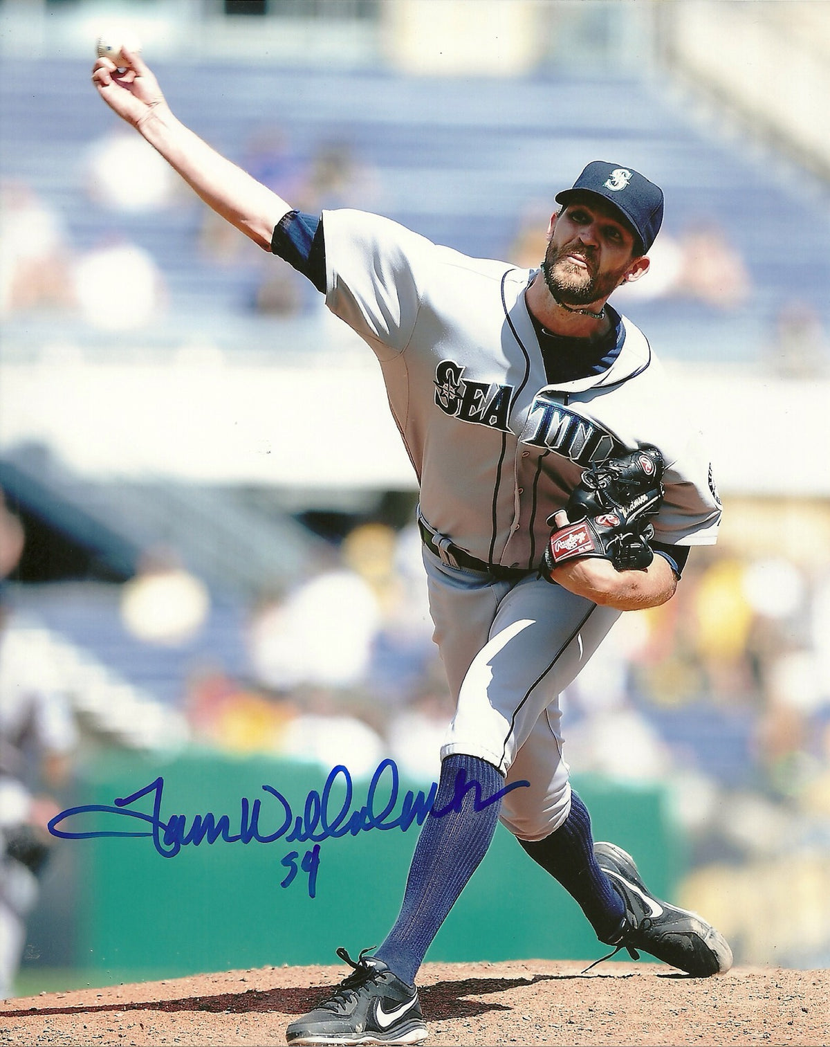 TOM WILHELMSEN SEATTLE MARINERS SIGNED AUTOGRAPHED 8x10 PHOTO W/COA