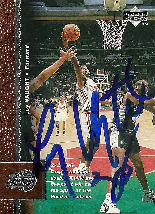 LOY VAUGHT LA CLIPPERS SIGNED AUTOGRAPHED 1996 UPPER DECK CARD #57 W/COA
