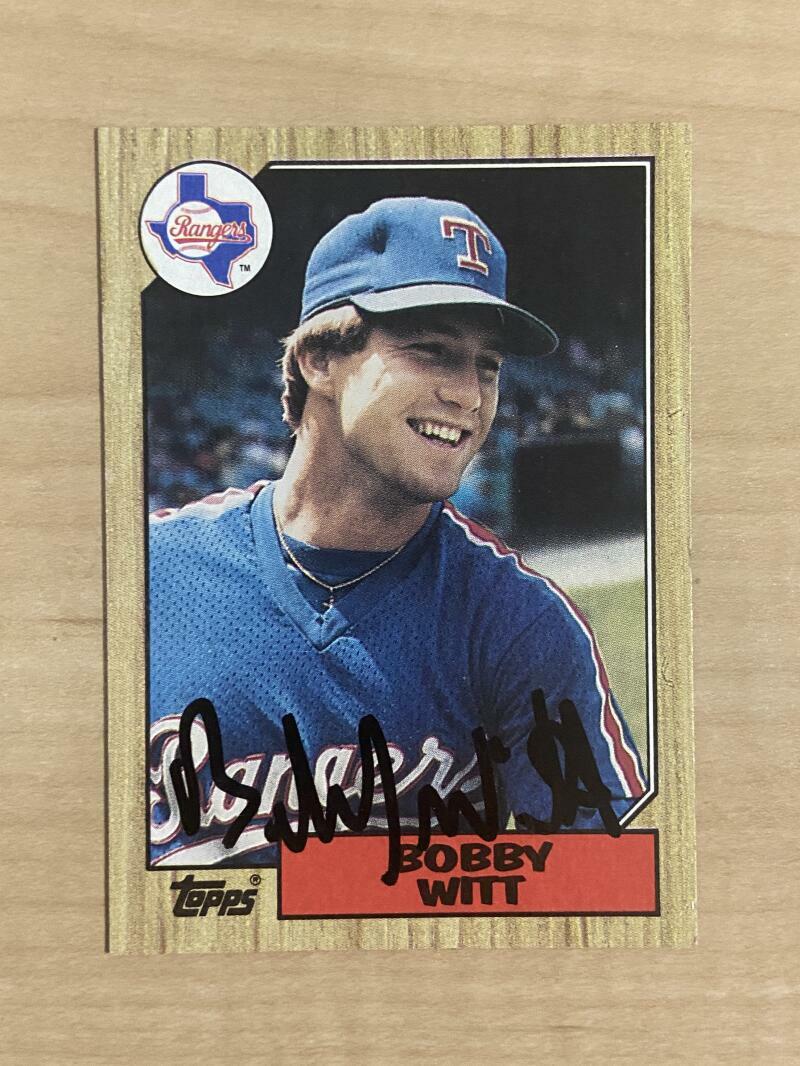 BOBBY WITT TEXAS RANGERS SIGNED AUTOGRAPHED 1987 TOPPS CARD #415 W/COA