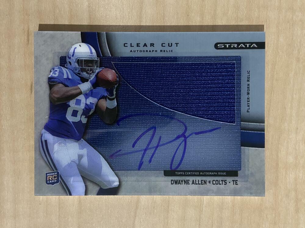 DWAYNE ALLEN INDIANAPOLIS COLTS SIGNED 2012 STRATA PATCH CARD #CCAR-DA