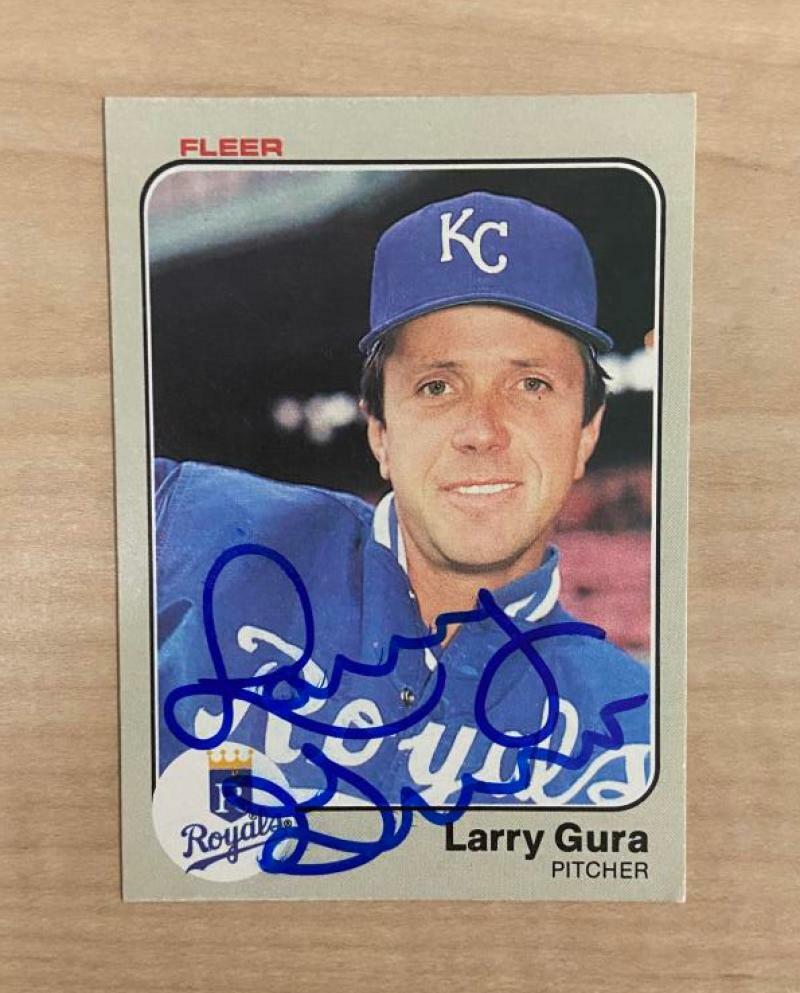 LARRY GURA KANSAS CITY ROYALS SIGNED AUTOGRAPHED 1983 FLEER CARD #113 W/COA