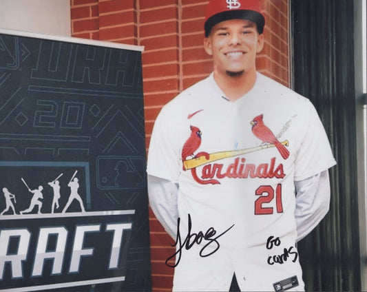 JOSHUA BAEZ ST. LOUIS CARDINALS GO CARDS  SIGNED AUTOGRAPHED 8X10 PHOTO W/ COA