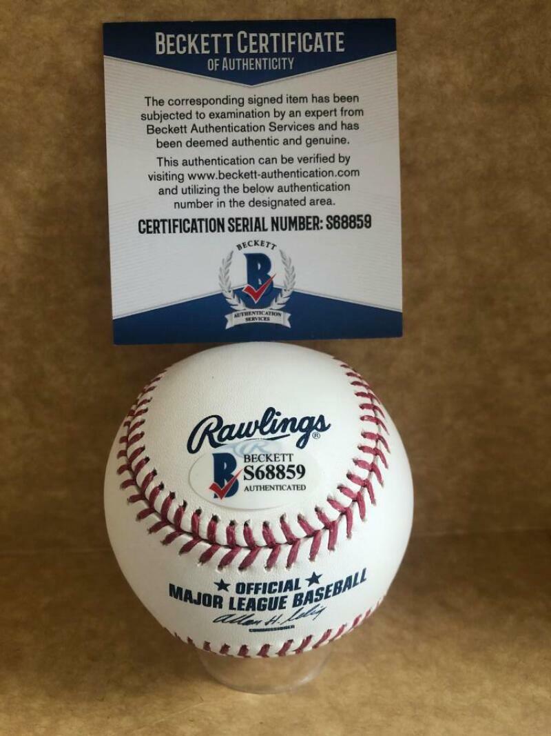STARLIN CASTRO WASHINGTON NATIONALS SIGNED AUTOGRAPHED M.L. BASEBALL BECKETT 