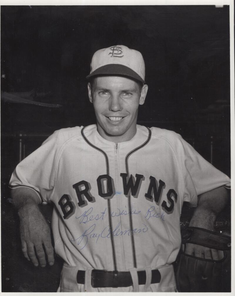 RAY COLEMAN ST. LOUIS BROWNS SIGNED AUTOGRAPHED 8X10 PHOTO W/ COA