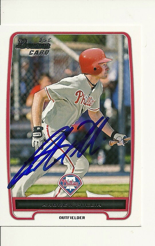 ANDREW PULLIN PHILADELPHIA PHILLIES SIGNED AUTO 2012 BOWMAN CARD #BDPP59