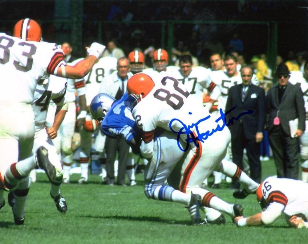 JIM HOUSTON CLEVELAND BROWNS SIGNED AUTOGRAPHED 8X10 PHOTO W/COA