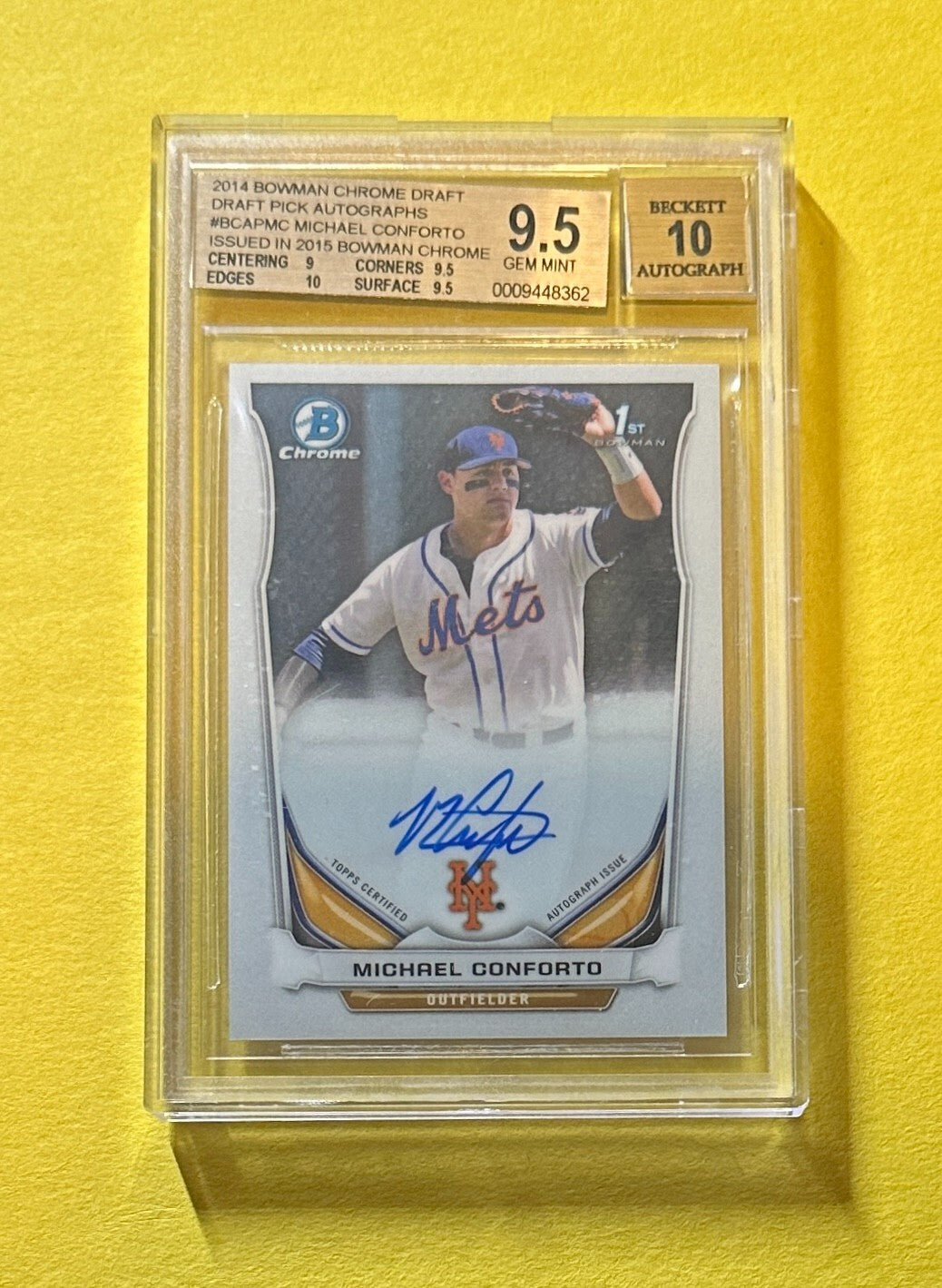 2014 BOWMAN DRAFT MICHAEL CONFORTO AUTO #BCAPMC BGS GEM MT 9.5 1ST BOWMAN