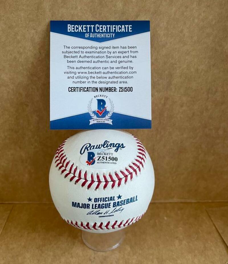 DAN STRAILY REDS/CUBS/MARLINS SIGNED AUTO M.L. BASEBALL BECKETT Z51500