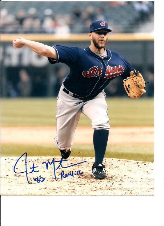 JUSTIN MASTERSON CLEVELAND INDIANS SIGNED AUTOGRAPHED 8X10 PHOTO W/COA