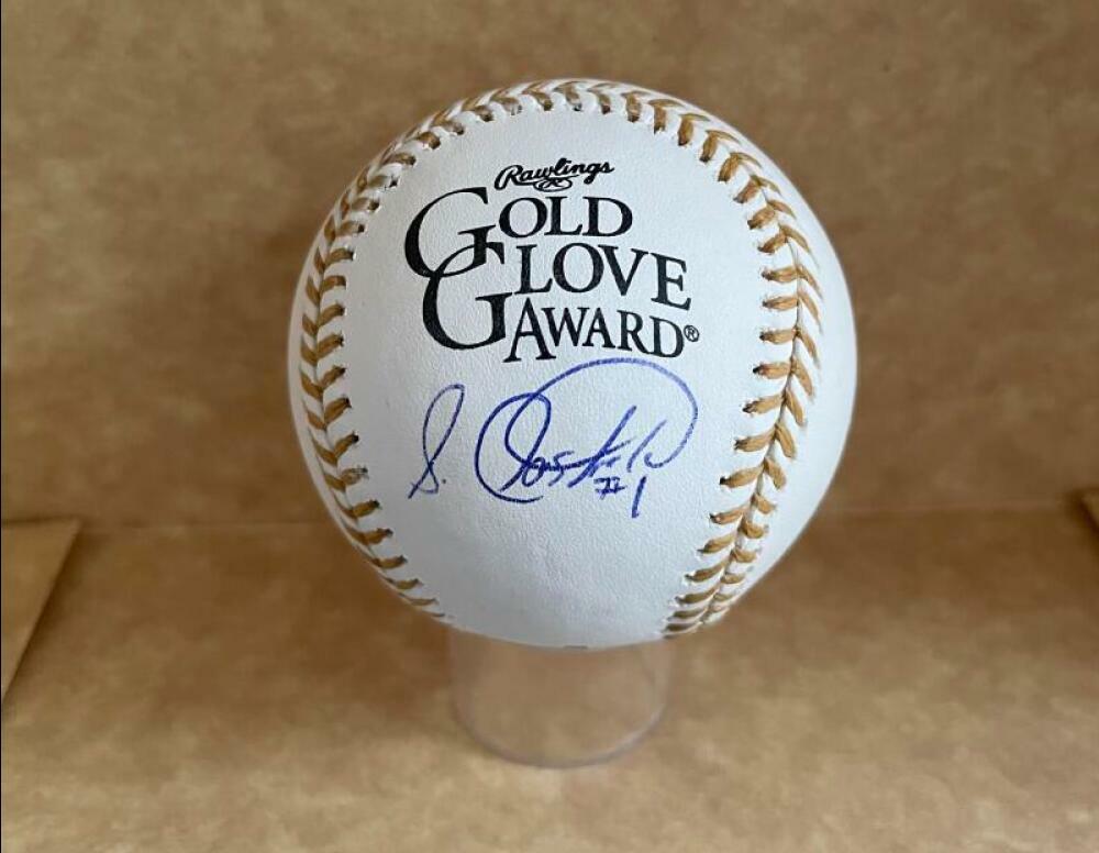 LUIS CASTILLO FLORIDA MARLINS SIGNED AUTOGRAPHED GOLD GLOVE BASEBALL BAS BA26035