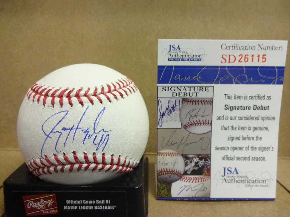 JEREMY HAZELBAKER ST. LOUIS CARDINALS SIGNED M.L. BASEBALL JSA SD26115
