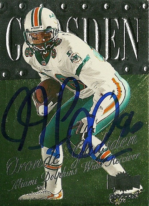 ORONDE GADSDEN MIAMI DOLPHINS SIGNED AUTOGRAPHED 1999 FLEER CARD #94 W/COA