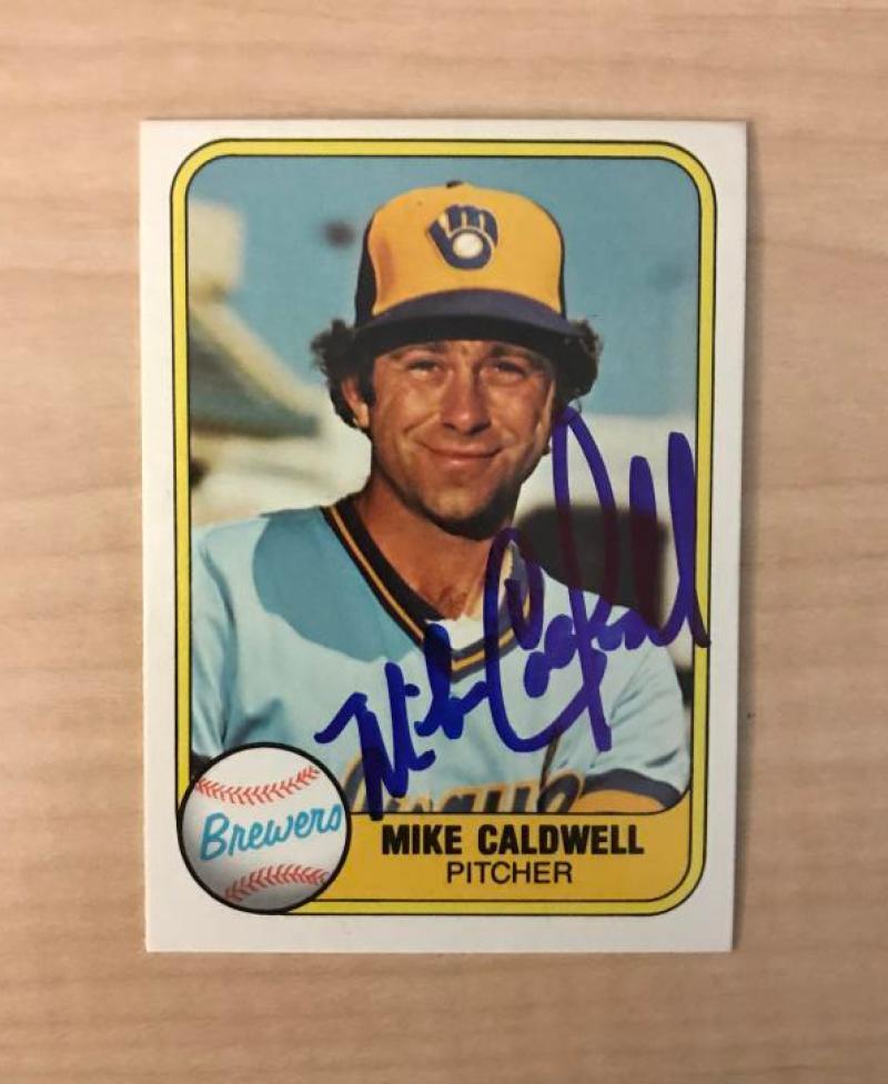 MIKE CALDWELL MILWAUKEE BREWERS SIGNED AUTOGRAPHED 1981 FLEER CARD #512 W/COA