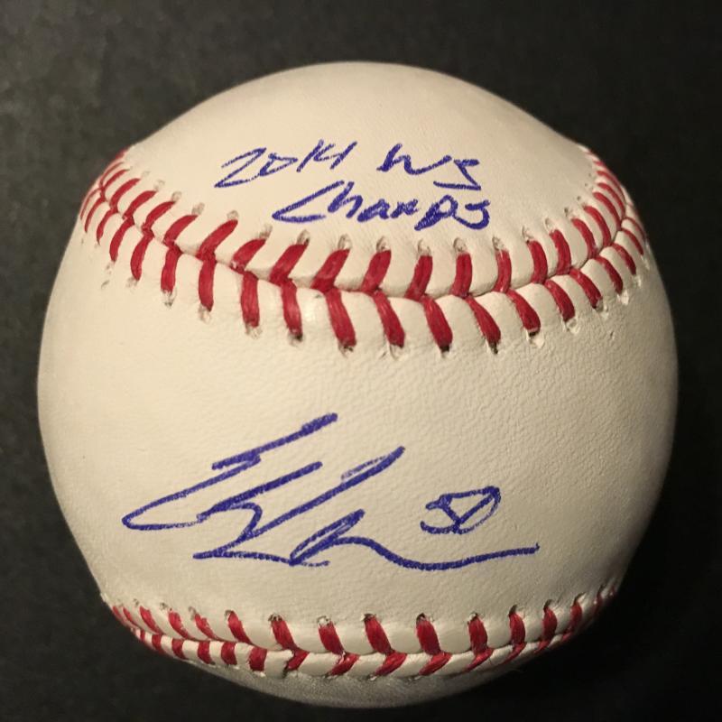 ERIK CORDIER 2014 WS CHAMPS SIGNED AUTOGRAPHED M.L. BASEBALL W/COA