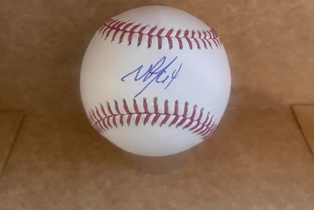 VICTOR MESA JR. MARLINS SIGNED AUTOGRAPHED M.L. BASEBALL BECKETT AUTH
