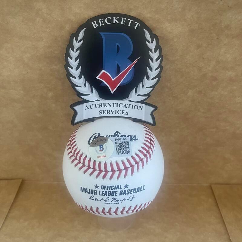 STEVEN HAJJAR CINCINNATI REDS SIGNED AUTO M.L. BASEBALL BECKETT AUTHENTICATED