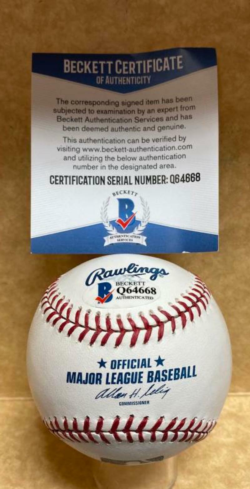 JONATHAN BROXTON REDS/DODGERS SIGNED AUTOGRAPHED M.L. BASEBALL BECKETT Q64668
