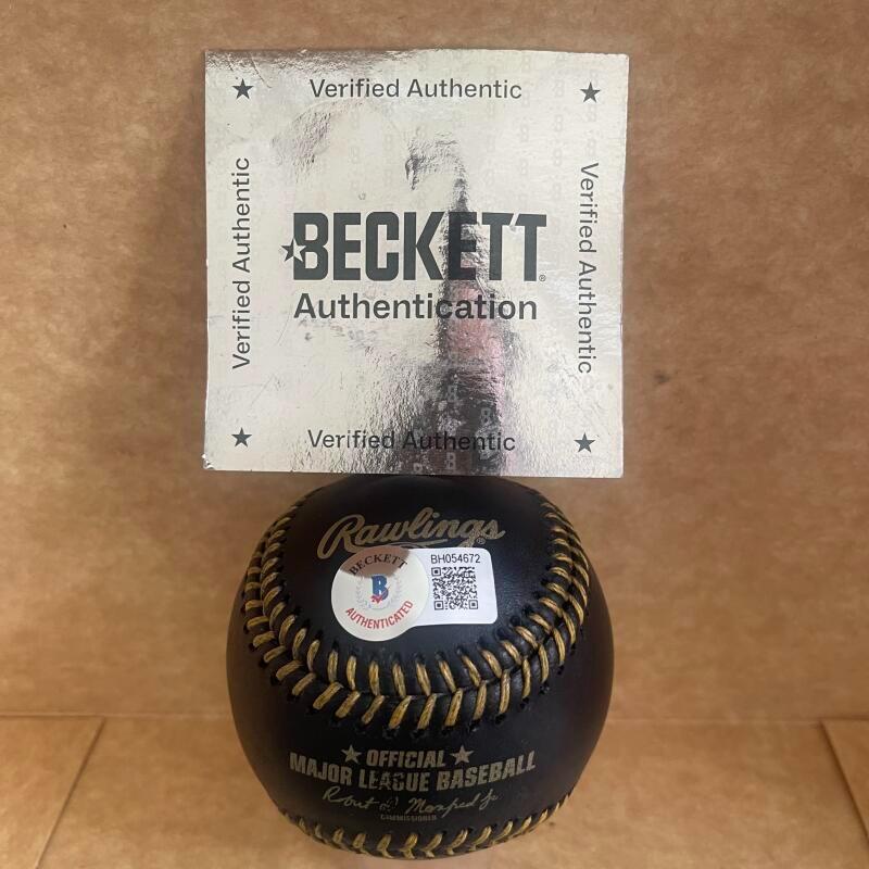 NOLAN GORMAN CARDINALS SIGNED AUTOGRAPHED BLACK BASEBALL BAS AUTH