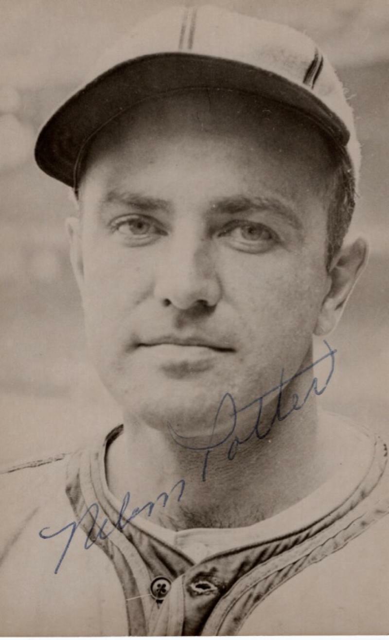 NELSON POTTER  ST. LOUIS BROWNS SIGNED AUTOGRAPHED 3X5 POSTCARD W/ COA