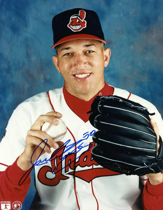 JULIAN TAVAREZ CLEVELAND INDIANS SIGNED AUTOGRAPHED POSED 8X10 PHOTO W/COA