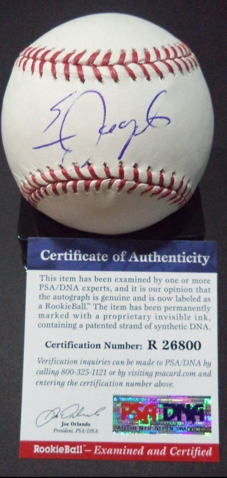 ERIC JAGIELO NY YANKEES SIGNED ROMLB BASEBALL "ROOKIE GRAPH"  PSA/DNA COA R26800