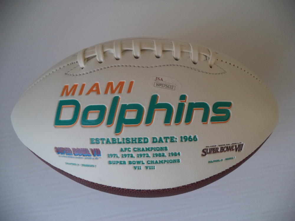 KENYAN DRAKE MIAMI DOLPHINS SIGNED LOGO FOOTBALL W/ PICTURE PROOF JSA 