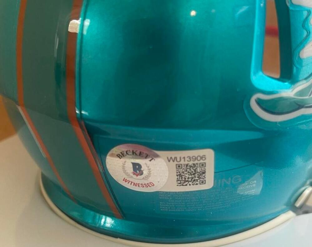 BOB GRIESE DOLPHINS HOF 90 SIGNED FLASH MINI HELMET BECKETT AUTH