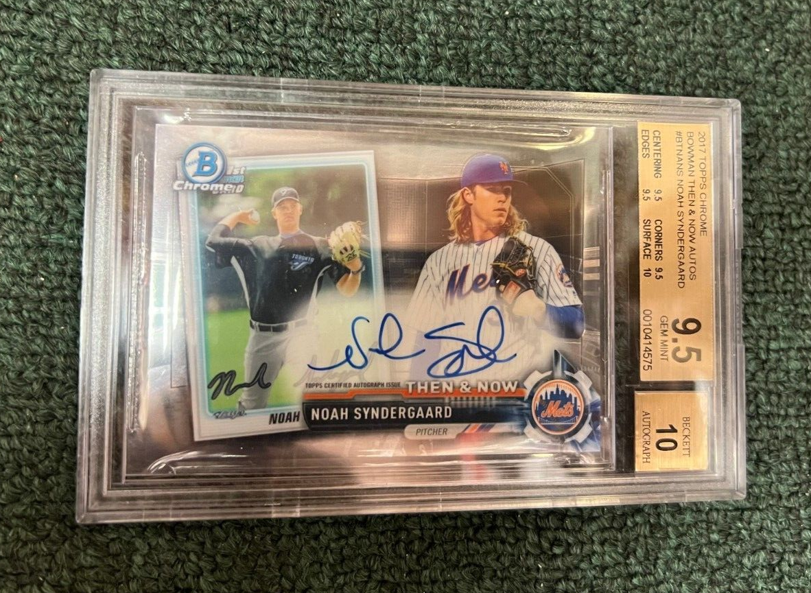 2017 TOPPS CHROME BOWMAN THEN & NOW NOAH SYNDERGAARD AUTO BECKETT 9.5 10 AUTO