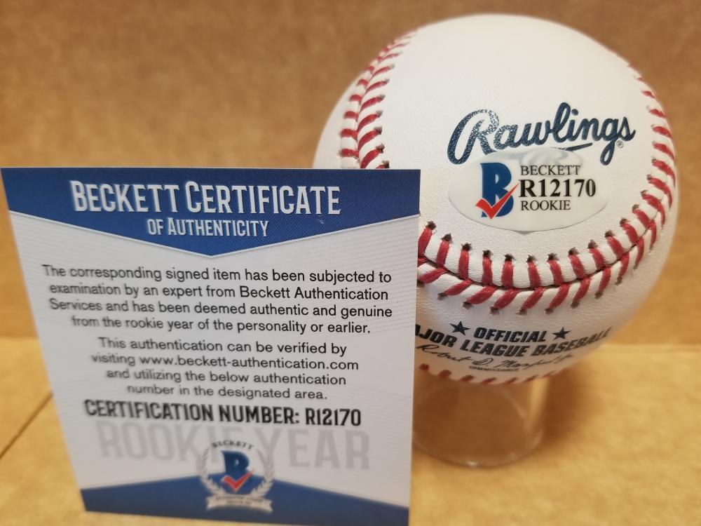 JORGE GUZMAN MIAMI MARLINS ROOKIE YEAR SIGNED AUTO M.L. BASEBALL BECKETT R12170