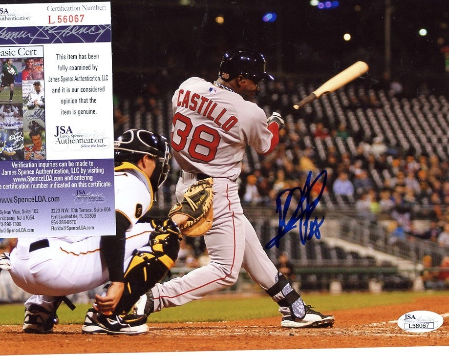 RUSNEY  CASTILLO   BOSTON  RED SOX  SIGNED AUTOGRAPHED  8X10  PHOTO  JSA L56067