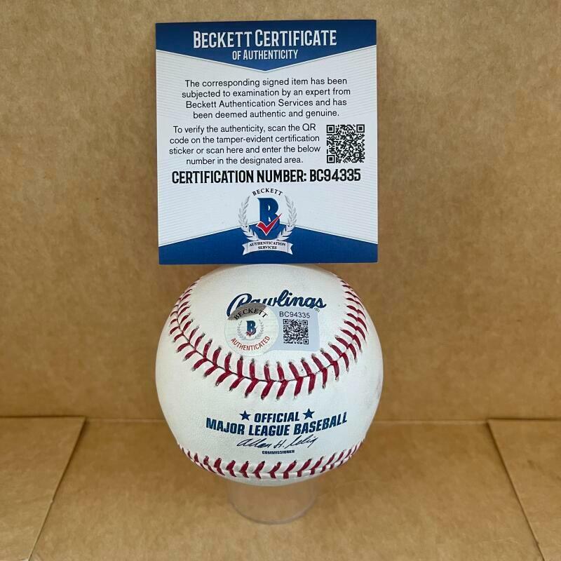 DEREK LOWE BRAVES/DODGERS SIGNED AUTO M.L. BASEBALL BAS BC94335
