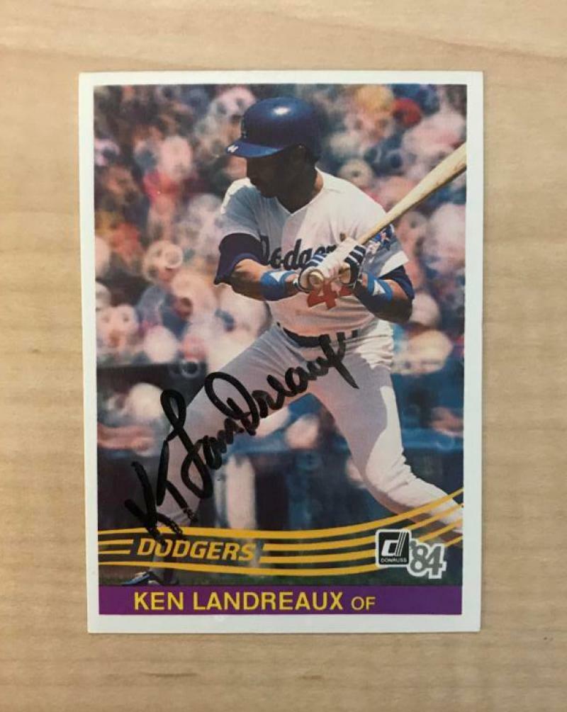KEN LANDREAUX LOS ANGELES DODGERS SIGNED AUTOGRAPHED 1984 DONRUSS CARD#470 W/COA