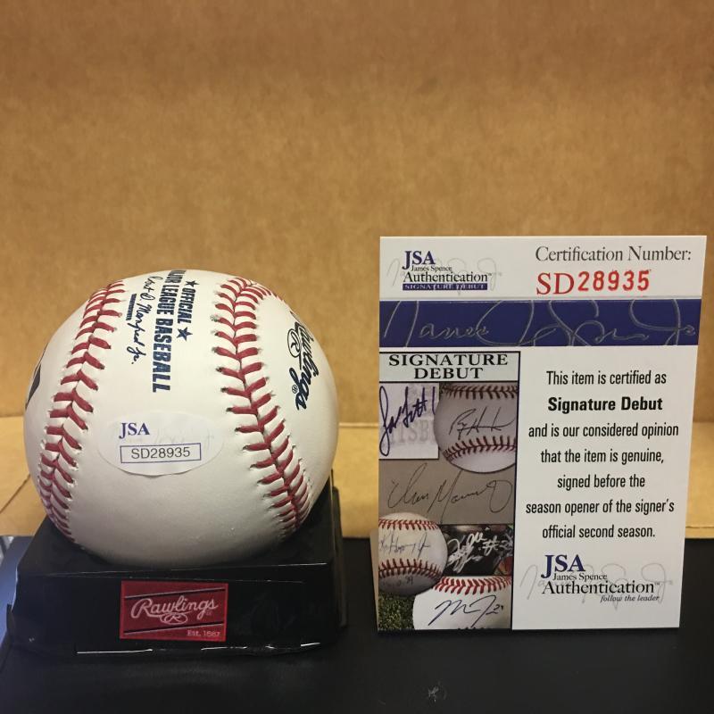 BRENT HONEYWELL TAMPA BAY RAYS    SIG DEBUT SIGNED M.L. BASEBALL JSA SD28935