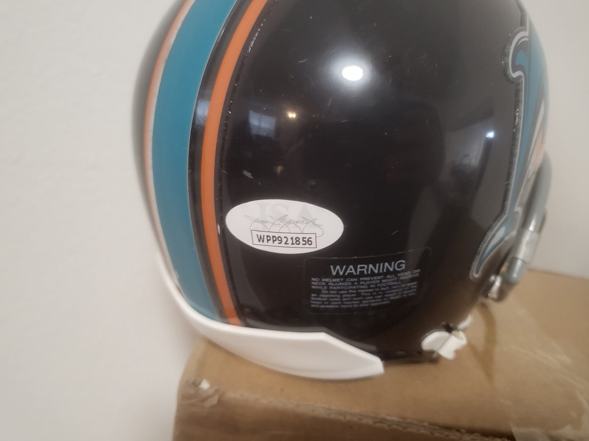 ZACH THOMAS MIAMI DOLPHINS SIGNED AUTOGRAPH CUSTOM MINI HELMET JSA STICKER ONLY