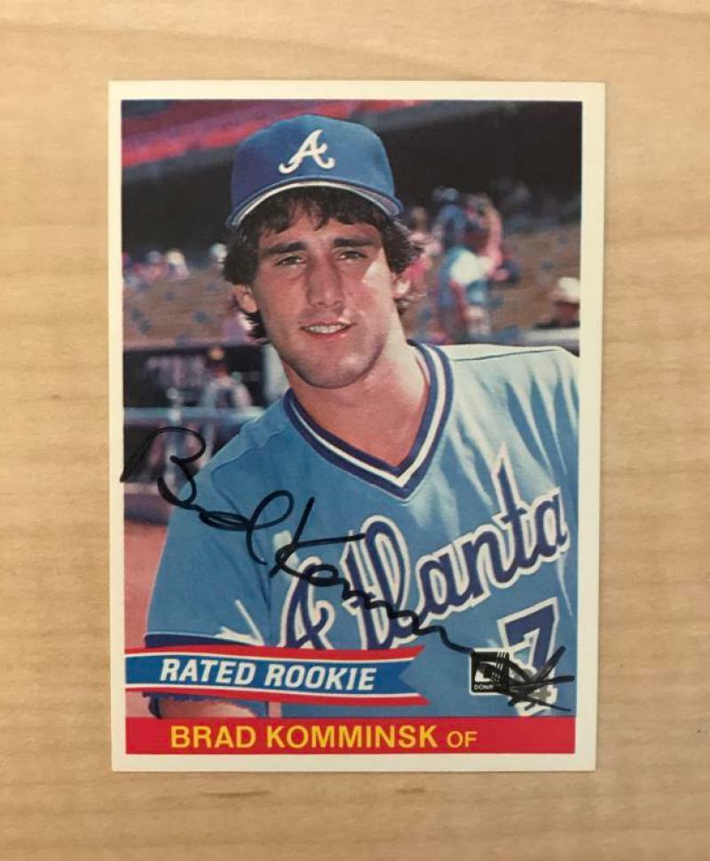 BRAD KOMMINSK ATLANTA BRAVES SIGNED AUTOGRAPHED 1984 DONRUSS CARD #36 W/COA 