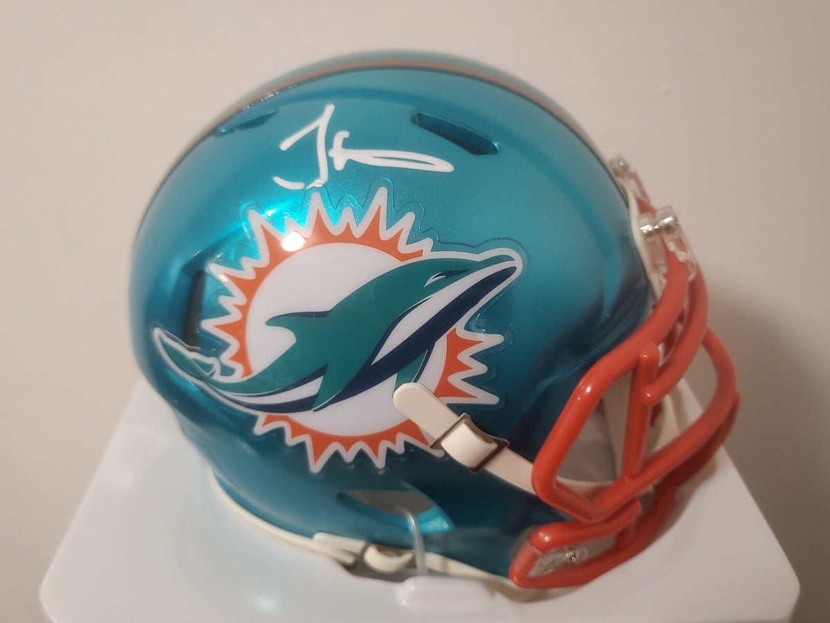 TYREEK HILL MIAMI DOLPHINS SIGNED AUTO AUTOGRAPHED FLASH MINI HELMET BECKETT *