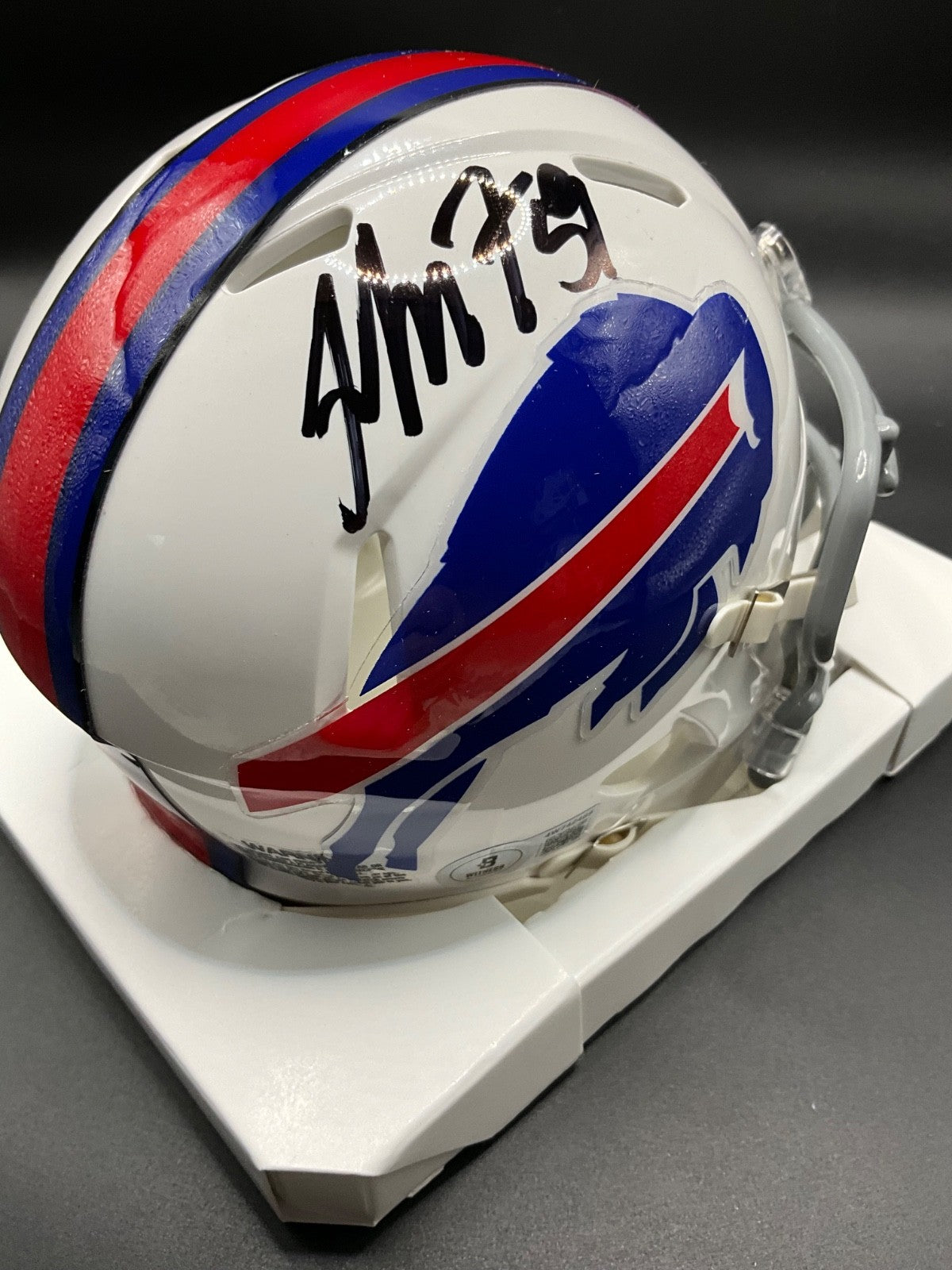 London Fletcher signed Buffalo Bills Riddell Speed Mini Helmet Beckett Auto