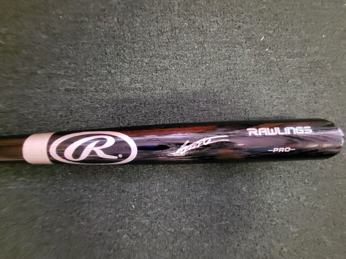 VLADIMIR GUERRERO JR TORONTO BLUE JAYS SIGNED AUTO RAWLINGS BLK BAT JSA ***