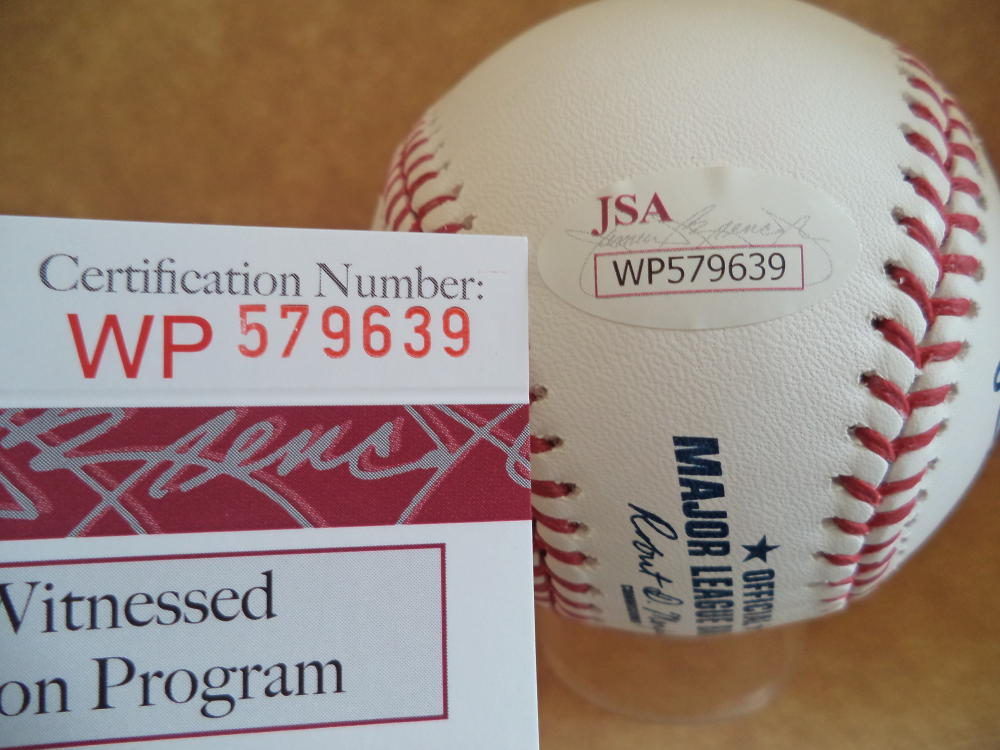 ERIC THAMES MILWAUKEE BREWERS SIGNED AUTOGRAPHED M.L. BASEBALL JSA WP579639